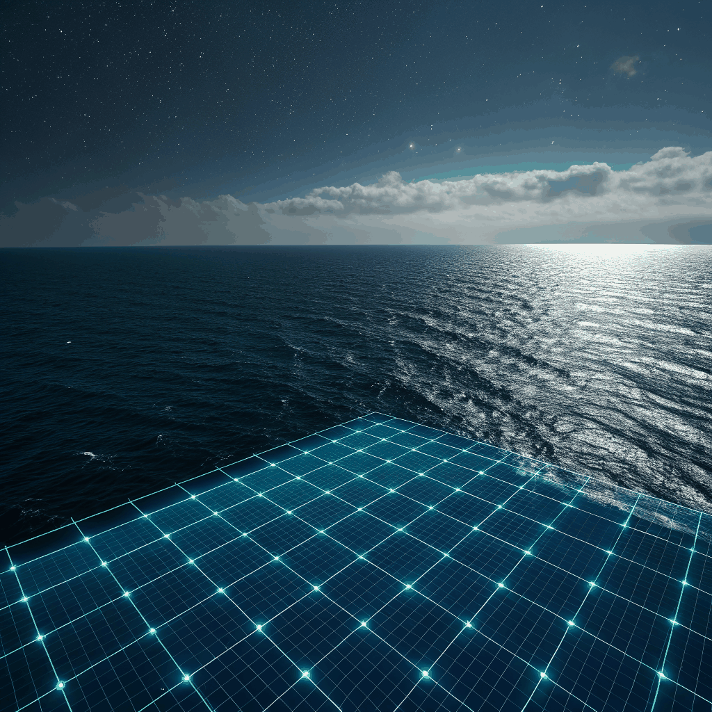 Electric blue ocean current data visualization